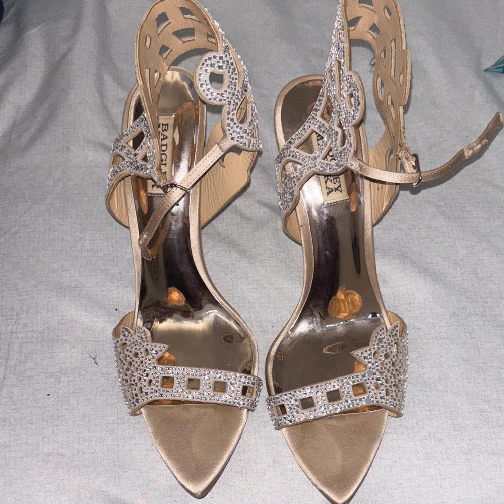 Badgley Mischka Gold and Silver Embellished Heels